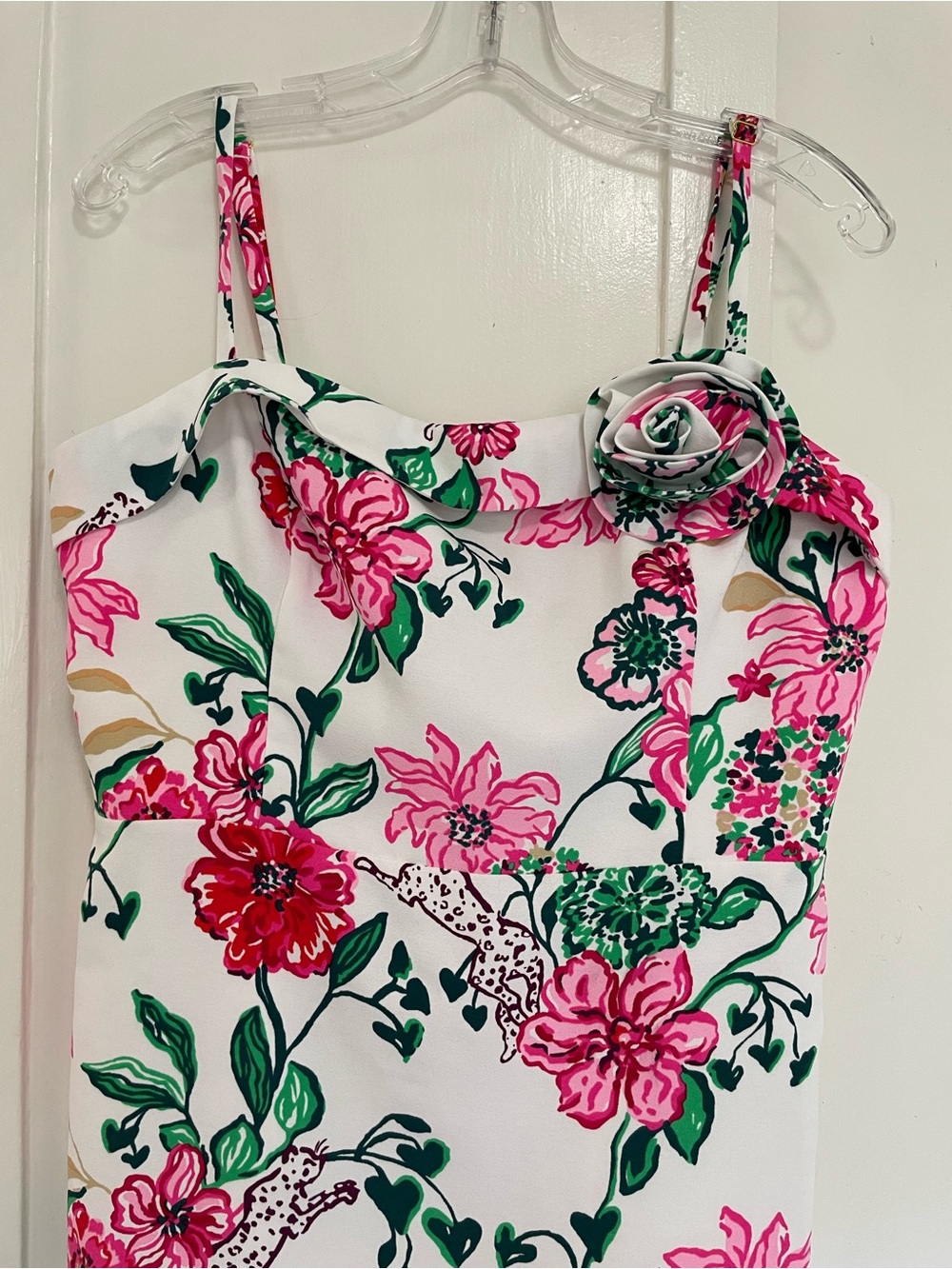 Lilly Pulitzer Floral Spaghetti-Strap Sheath Dress Coconut Safari Sancuary print - Picture 2 of 8